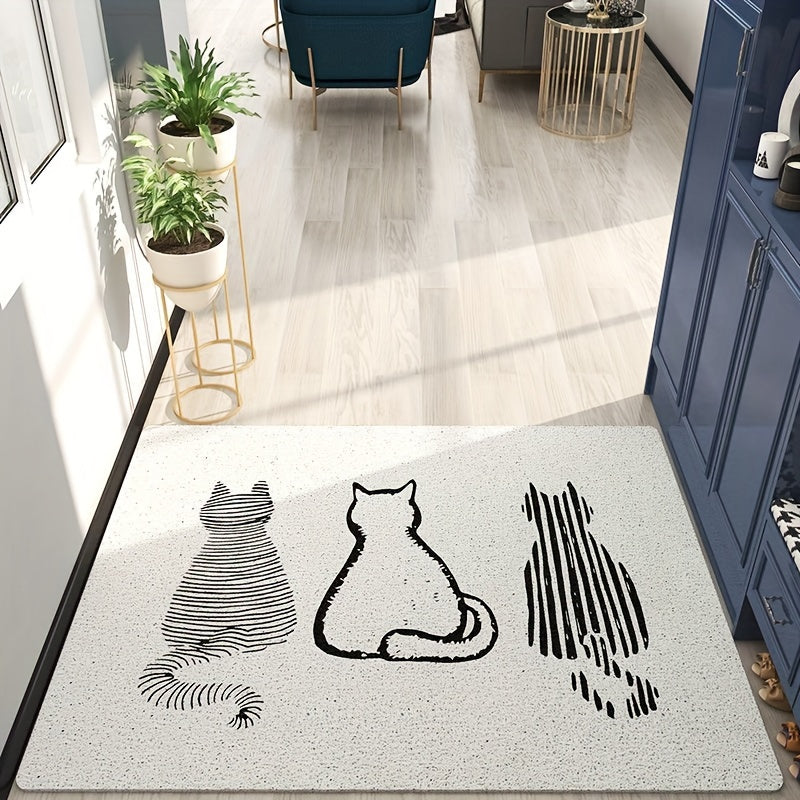 Cat Back Pattern Entrance Door Mat Anti-fouling Anti-slip Waterproof Mat