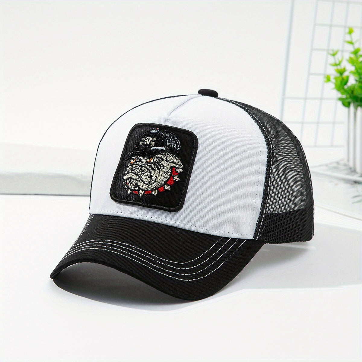 Wild Boar Patch Trucker Hat Embroidered Baseball Cap Unisex Hip Hop Adjustable