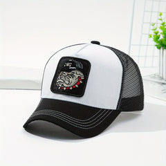 Wild Boar Patch Trucker Hat Embroidered Baseball Cap Unisex Hip Hop Adjustable