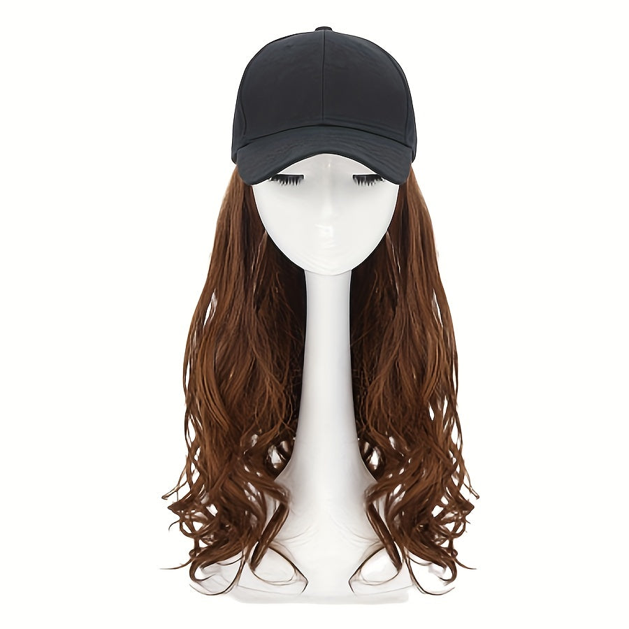 Baseball Cap With Hair Extensions Synthetic Wig Attached