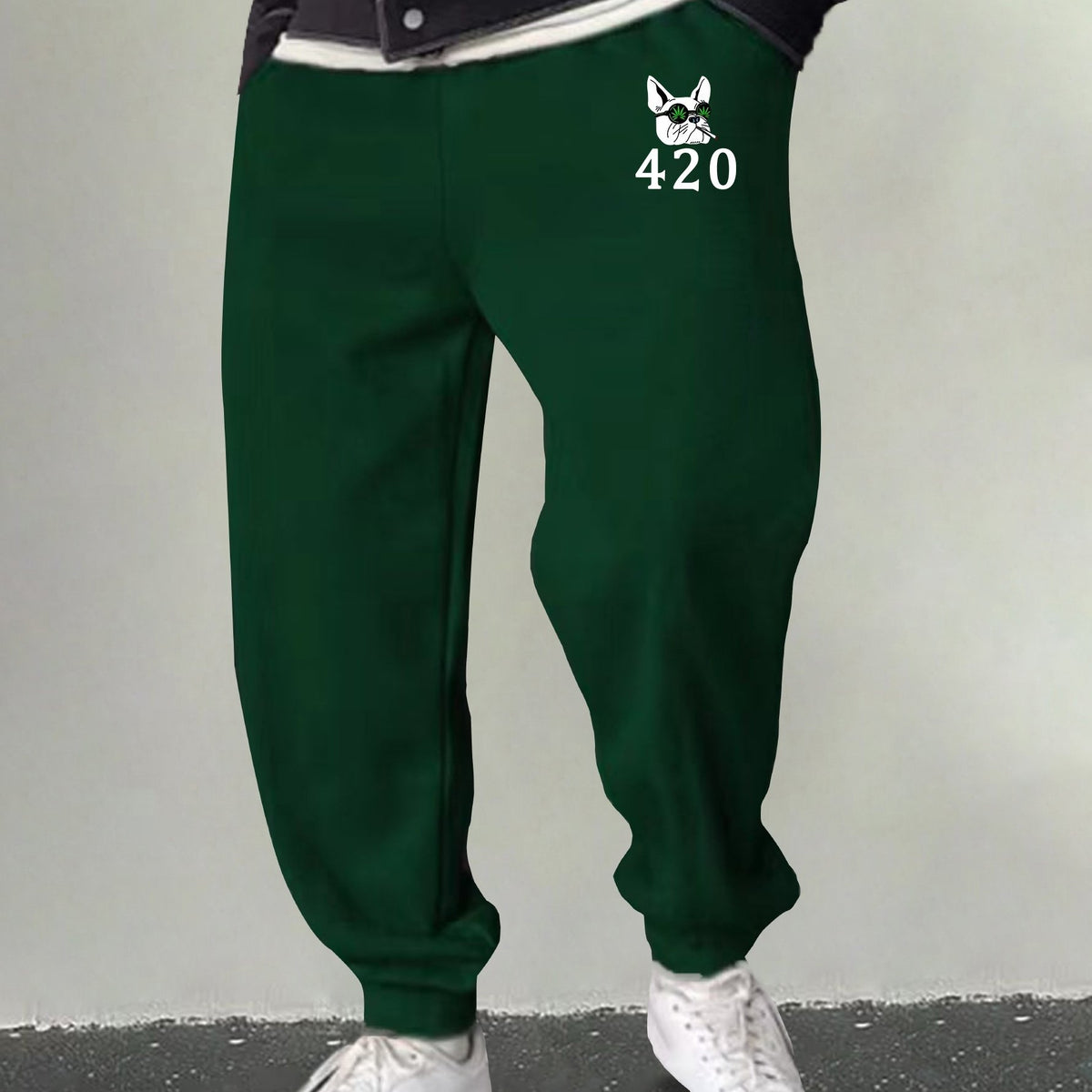 Men's Cartoon Dog Print Joggers Casual Sweatpants