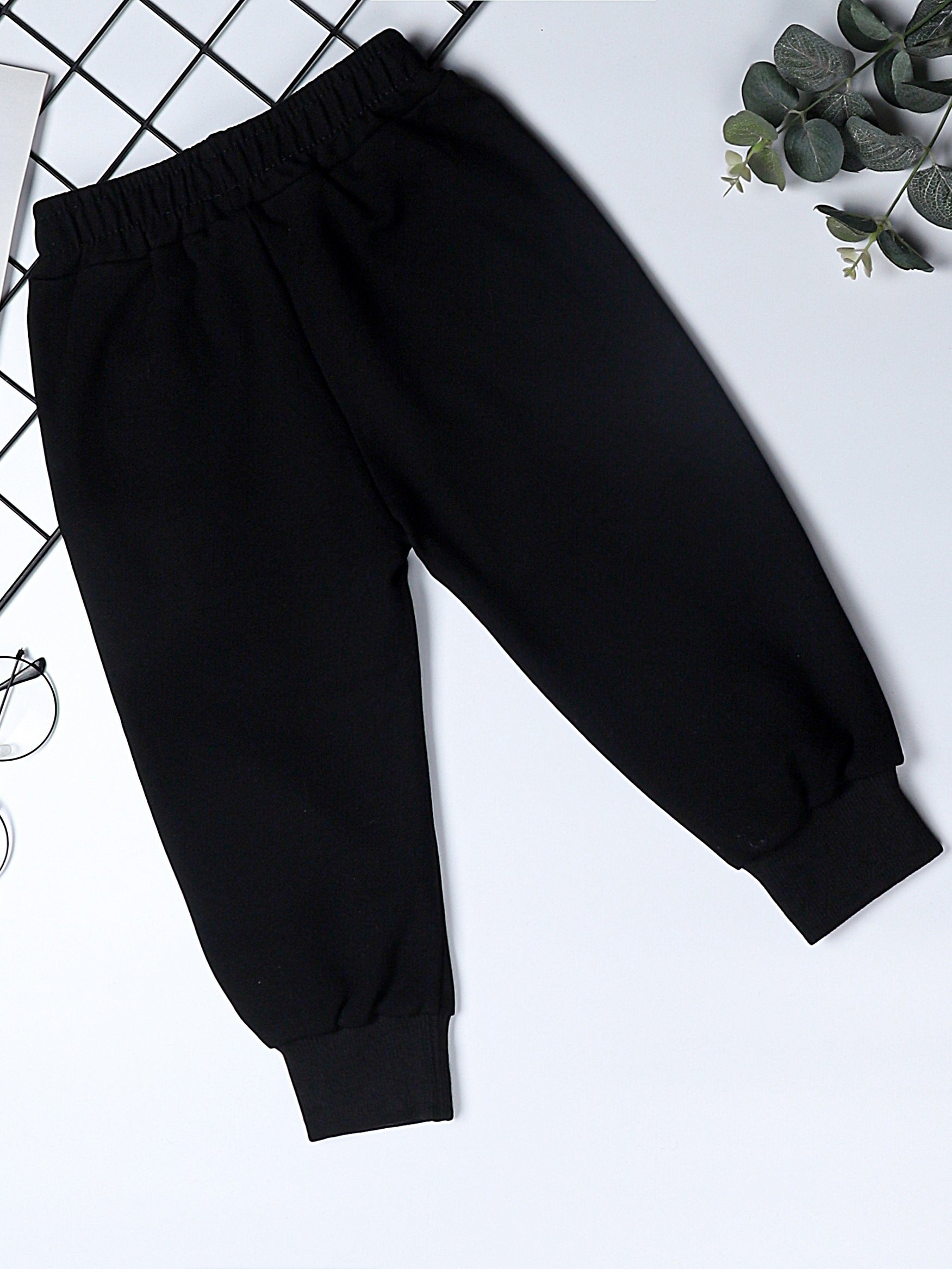 Girls' Smile Face Embroidered Jogger Sweatpants