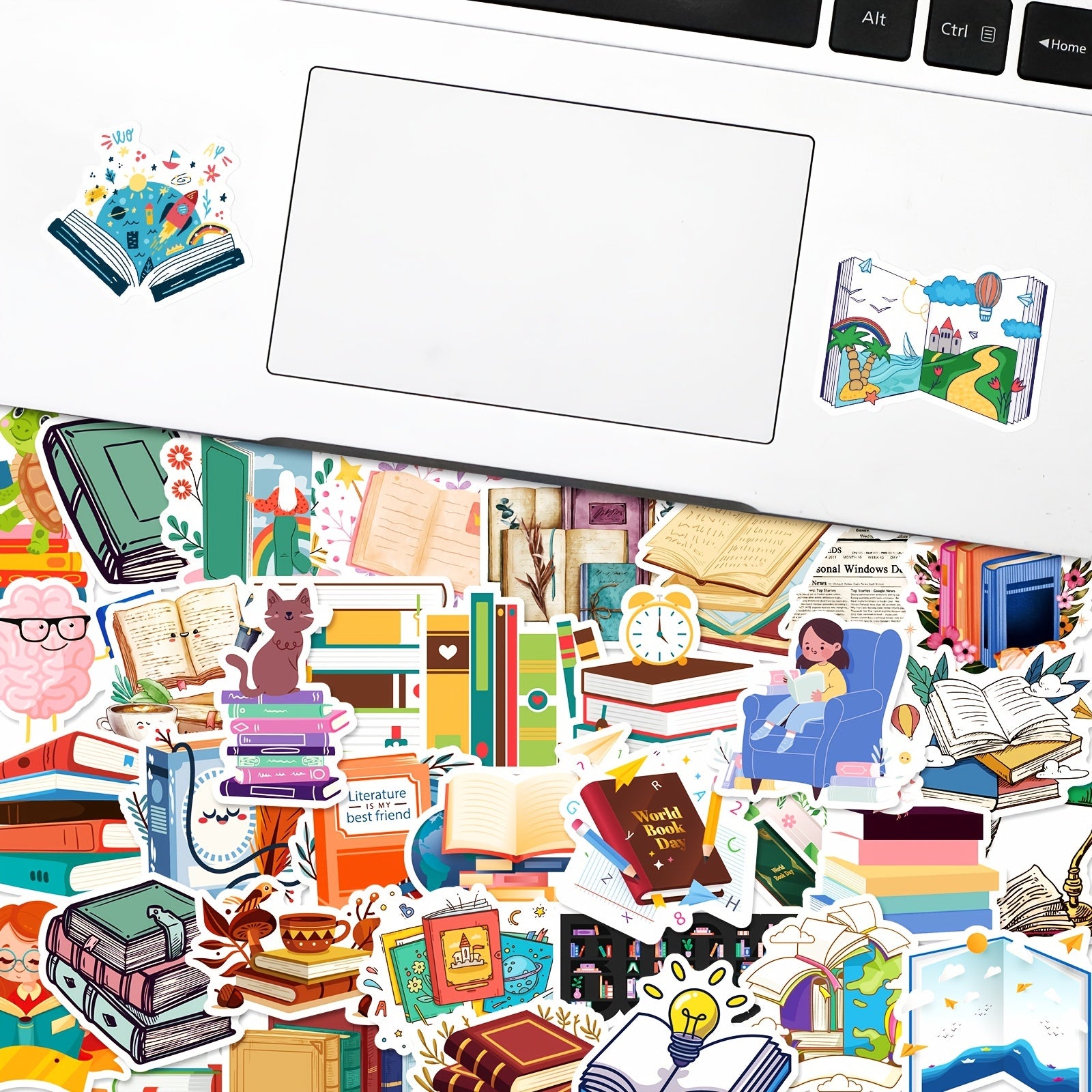 100pcs Book Reading Series Mixed Stickers for Car Luggage Stationery Water Cup