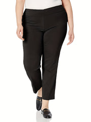  Solid Stretch Workwear Pants - Straight Leg