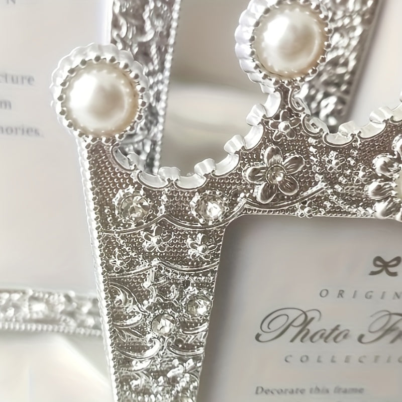 Gorgeous Faux Pearl Photo Frame for Home Decor with Inner Paper