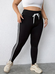 Sports Leggings Women's Plus Stripe Print Yoga Leggings
