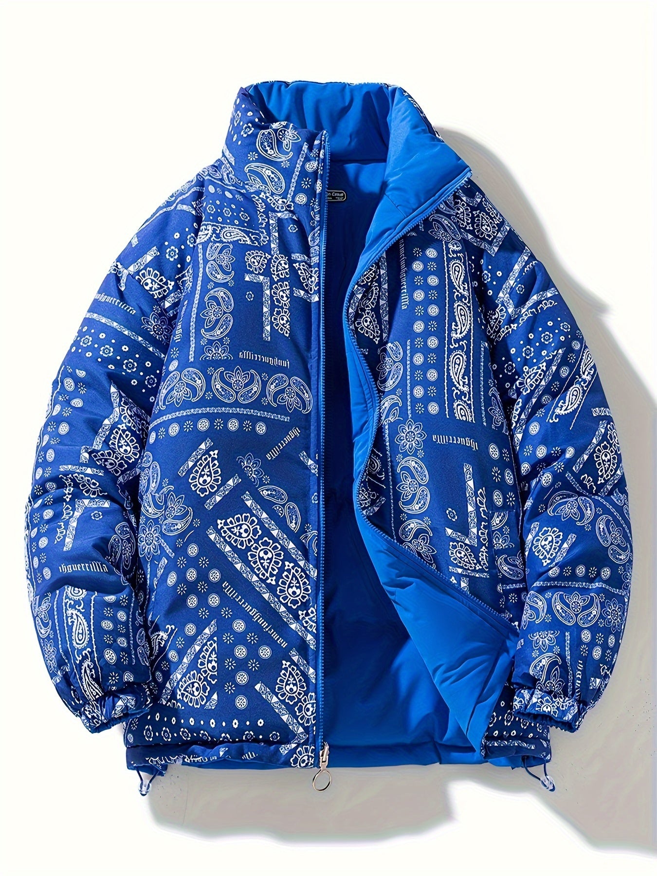 Men's Reversible Paisley Pattern Jacket for Fall Winter