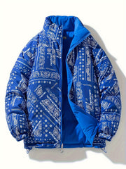 Men's Reversible Paisley Pattern Jacket for Fall Winter