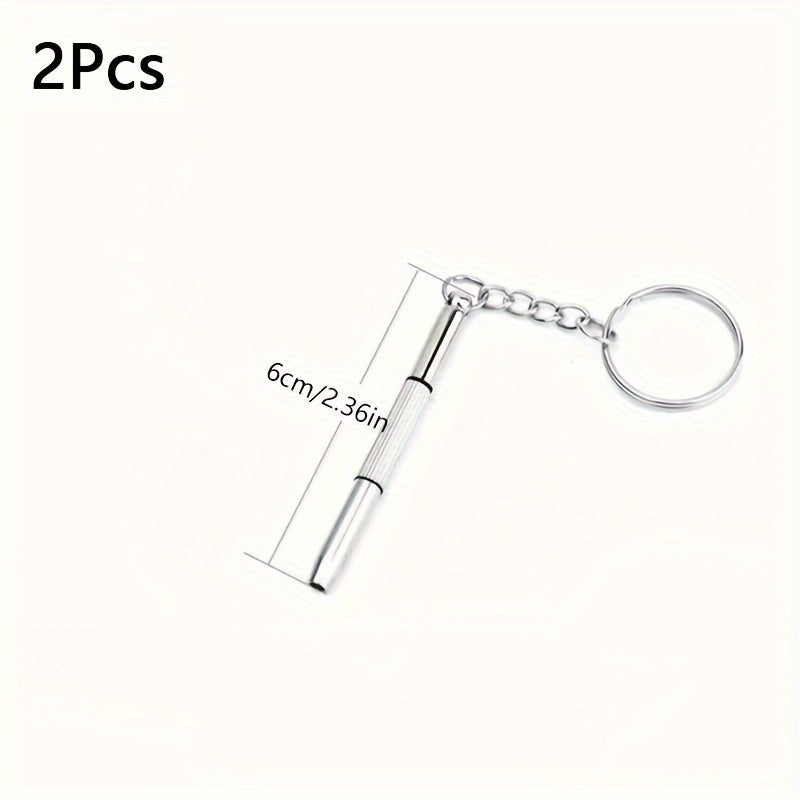 2pcs Multifunctional Flat Head Screwdriver Keychain