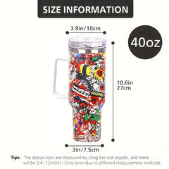 40oz Skull Head Insulated Tumbler Stainless Steel Car Cup Handle