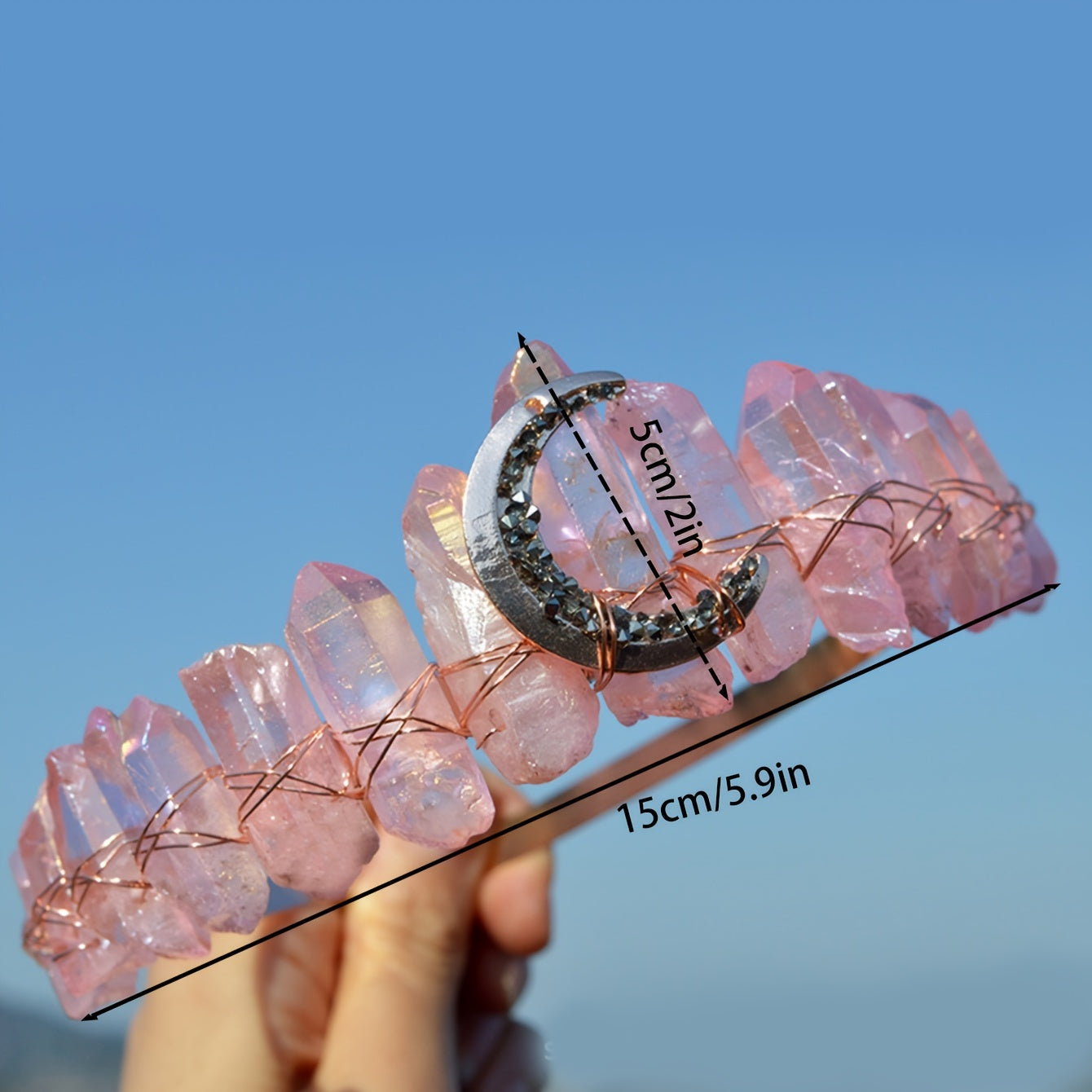 Moon Crystal Crown Bohemian Tiara Wedding Accessories