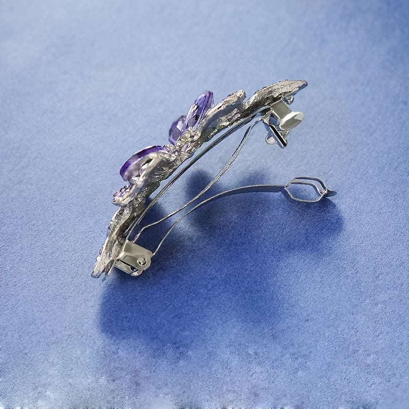 Glitter Rhinestone Hair Clip Spring Flower Butterfly Hairpin Crystal Barrette