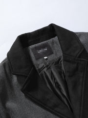 Men's Lapel Casual Button Trench Coat
