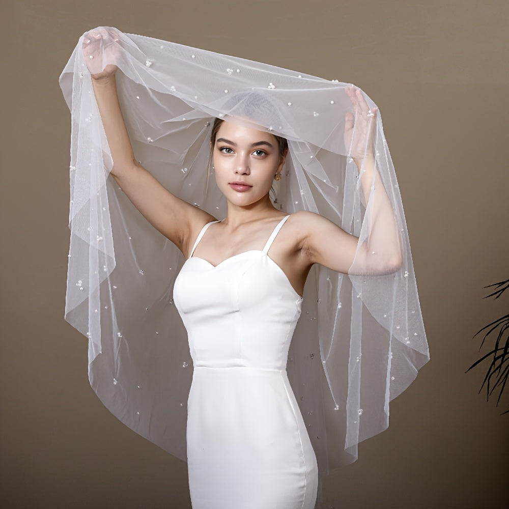 Vintage Bridal Veil Wedding Hair Accessory Classic Ceremony Veil for Brides