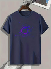 Pattern Print Men's Comfy Sports T-shirt Graphic Tee