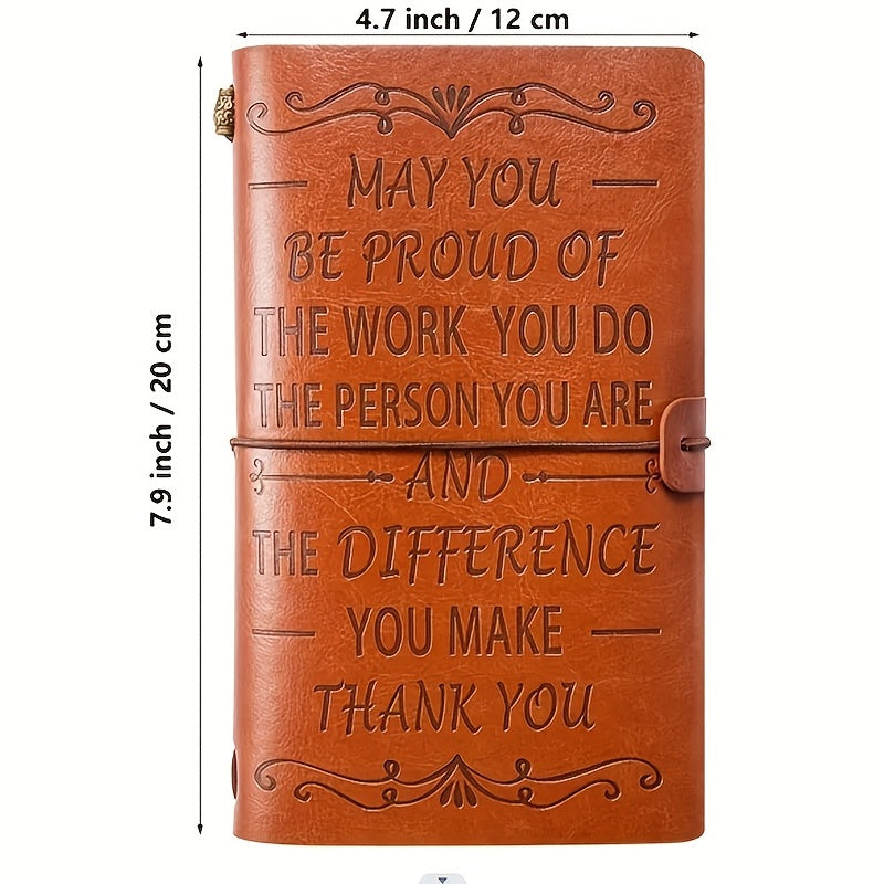 Vintage Faux Leather Notebook for Travel and Stationery