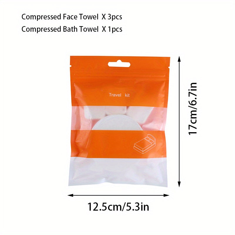 4pcs High Absorption Compressed Towel Set - Ideal for Travel