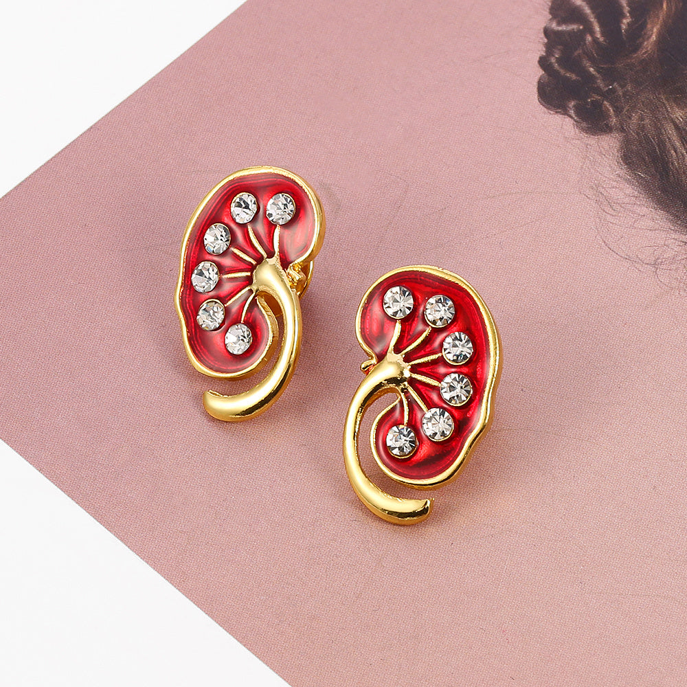 Anatomical Lung & Heart Brooch Set