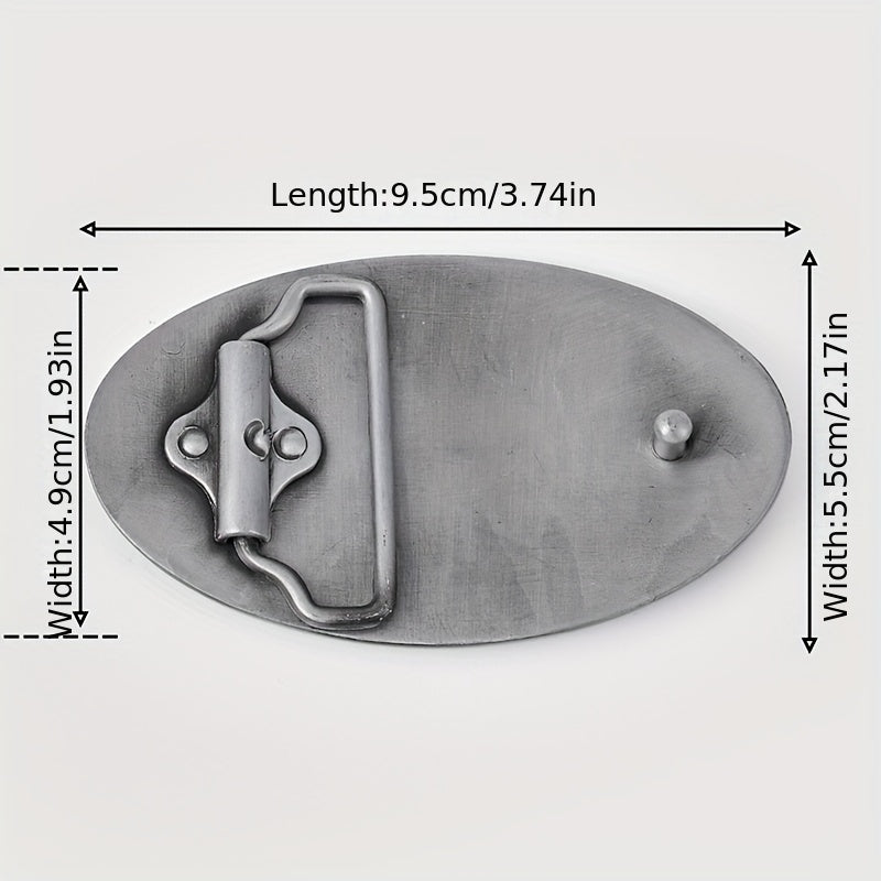 Vintage Oval Belt Buckle for Jeans, DIY Waistband Accessory