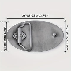 Vintage Oval Belt Buckle for Jeans, DIY Waistband Accessory