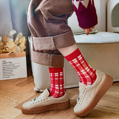 5 Pairs Christmas Print Socks Mid Tube Women's Stockings & Hosiery