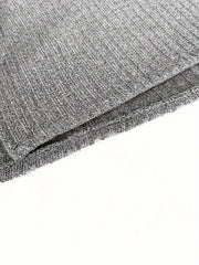  Lounge Set Women's Solid Round Neck Ribbed Knit Top & Pants Pajamas