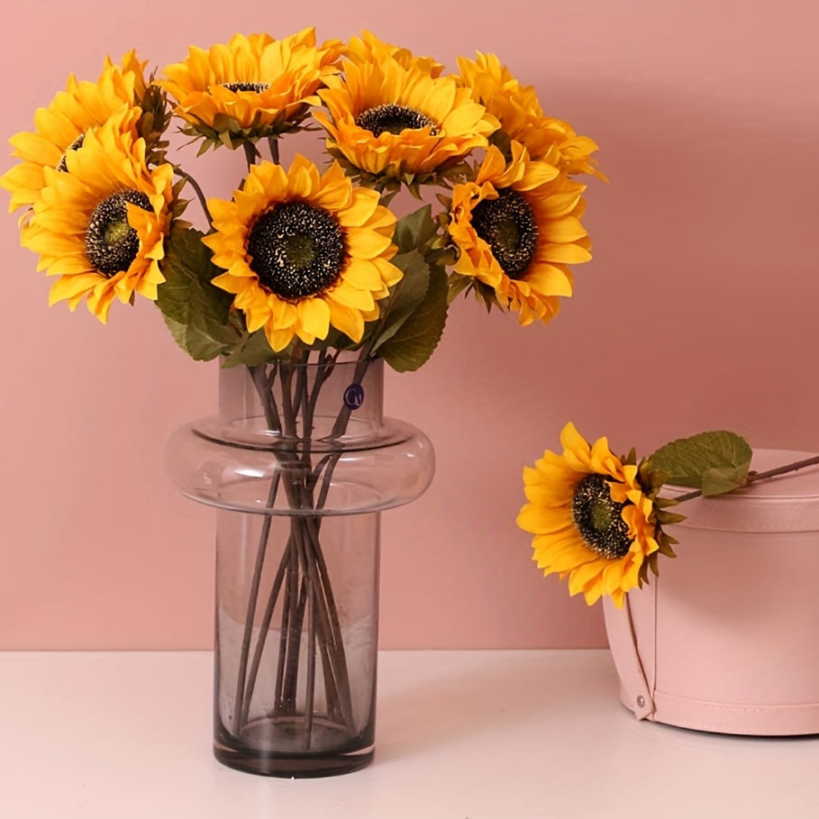 6pcs Realistic Sunflower Flower for DIY Crafts and Home Decor