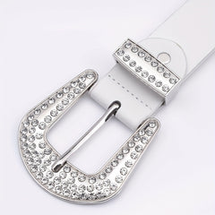 Rhinestone Belt Men's Faux Diamonds Leather Belt