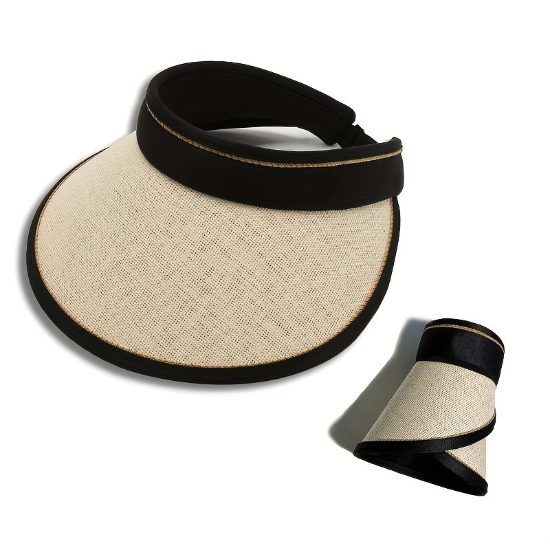Foldable Sun Visor Sun Hat Solid UV Protection Visors Sunscreen Travel Beach Hat