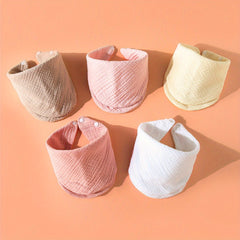 5pcs Baby Gauze Bibs Scarf 100 Cotton Square Towel Handkerchief