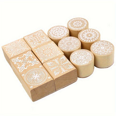 6pcs Floral Engraving Pattern Rubber Stamp for Scrapbooking DIY Craft