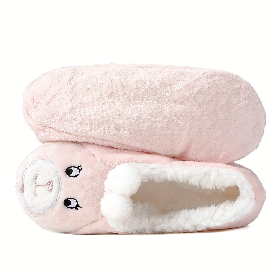 Cartoon Animal Fuzzy Socks Soft & Warm Low Cut Floor Socks Women's Stockings