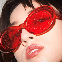 Transparent Oval Sunglasses for Women Girls UV Protection