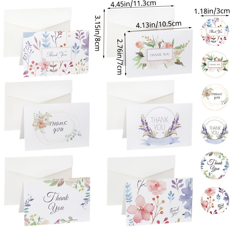 6Pcs Thank You Cards With Envelopes - Encouragement Cards