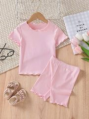 Toddler Girls Tie Dye Crew Neck Pullover & Shorts Set