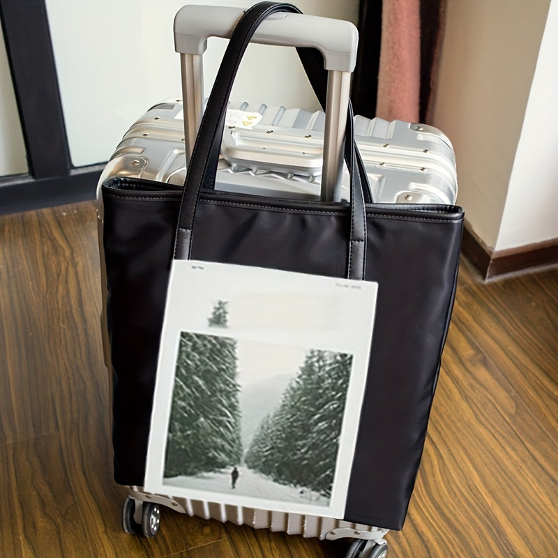 Minimalist Nylon Tote Bag Large Capacity Shoulder Bag Casual Laptop Handbag