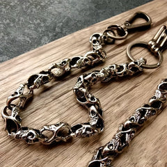 Punk Style Belt With Skull Chain For Men