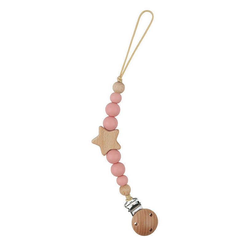 Silicone Pacifier Clip Baby Teething Toys With Star Pattern