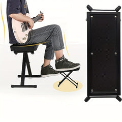 Guitar Foot Pedal Sturdy Metal Foot Rest 4 Gears High Low Non-slip
