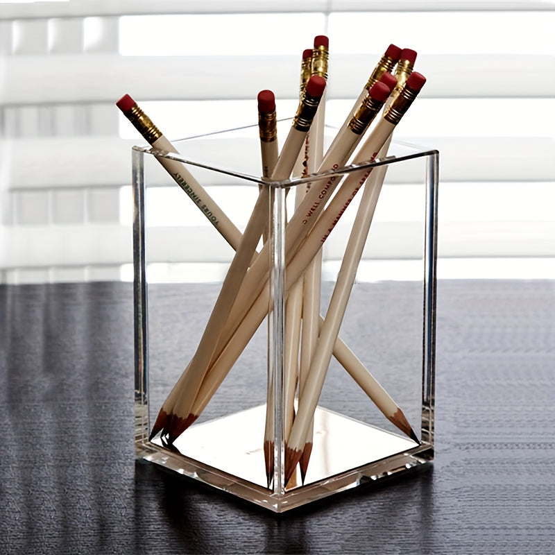 Transparent Acrylic Pen Holder for Desktop Organization