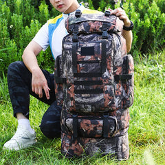 80L Waterproof Molle Camo Tactical Backpack Military Hiking Camping Travel Rucks