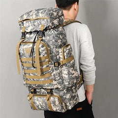 80L Waterproof Molle Camo Tactical Backpack Military Hiking Camping Travel Rucks