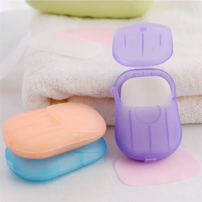 80PCS Travel Hand-washing Soap Paper Aroma Sliced Cleaning Paper