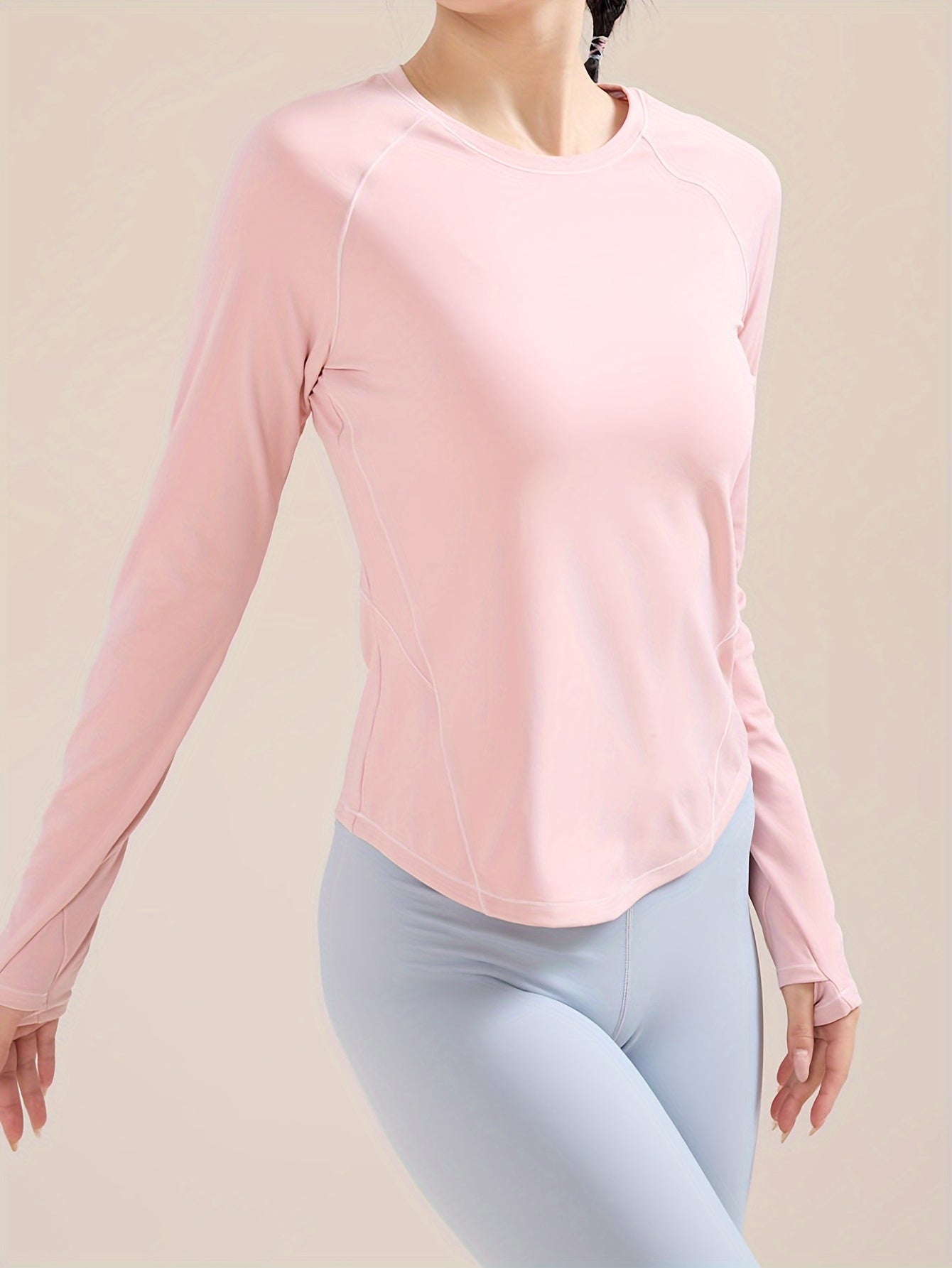 Moisture Wicking Yoga Top with Thumb Holes