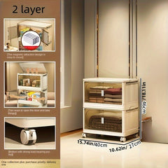 Foldable Storage Box With Lids & Handle - Stackable Shoes Storage