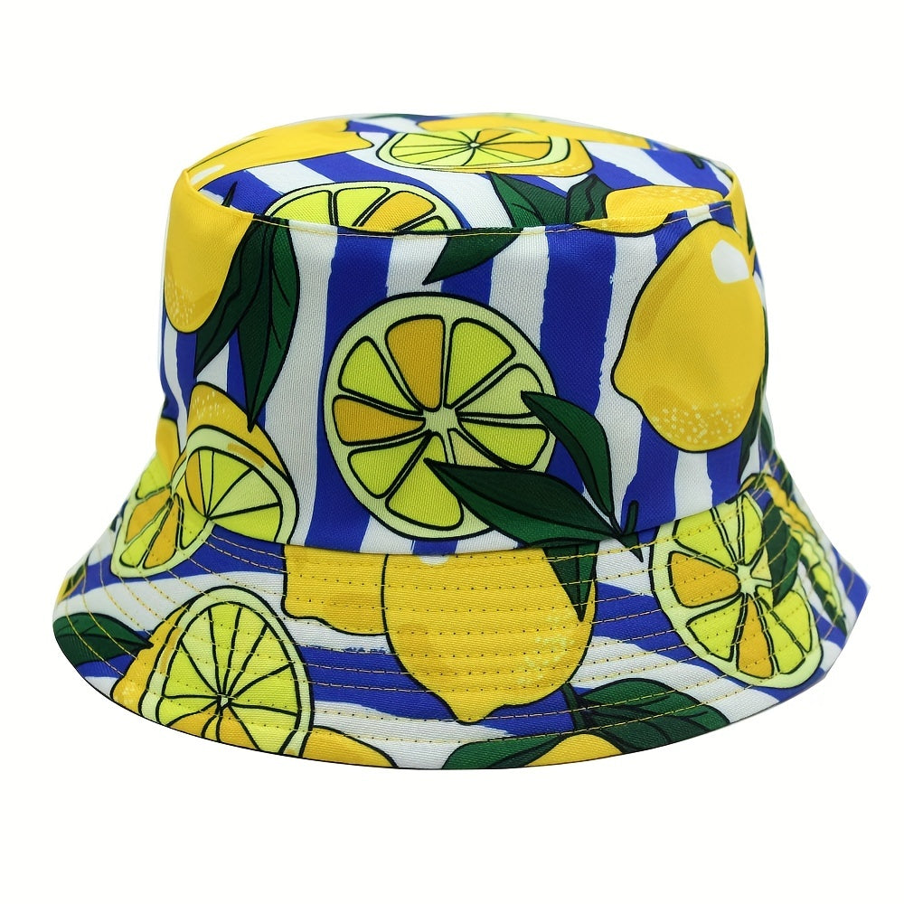 Fruit Pattern Print Bucket Hat Men's Summer Outdoor Sun Hat