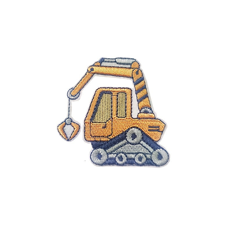 7pcs Engineering Vehicle Iron On Patches Sew On Embroidered Applique