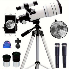 150X HD Astronomical Telescope 300mm Focal Length for Stargazing & Moon Watching