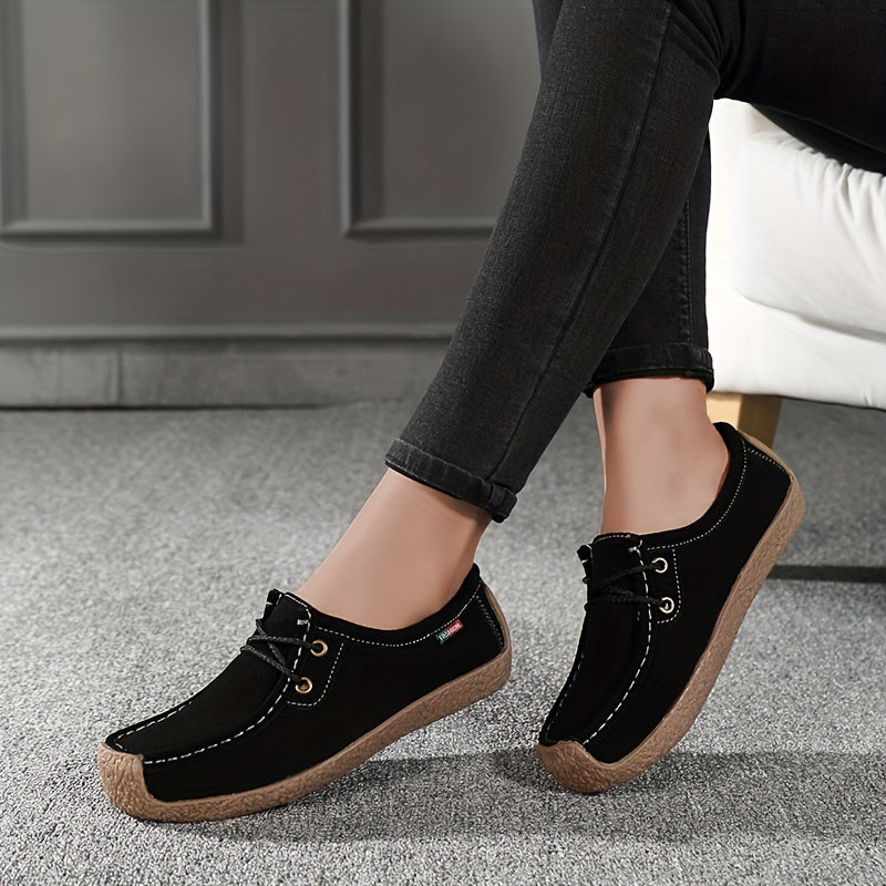 Women's Comfy Slip On Suede Loafers Non Slip Flats