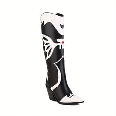 Women's Printed Chunky Heel Western Boots